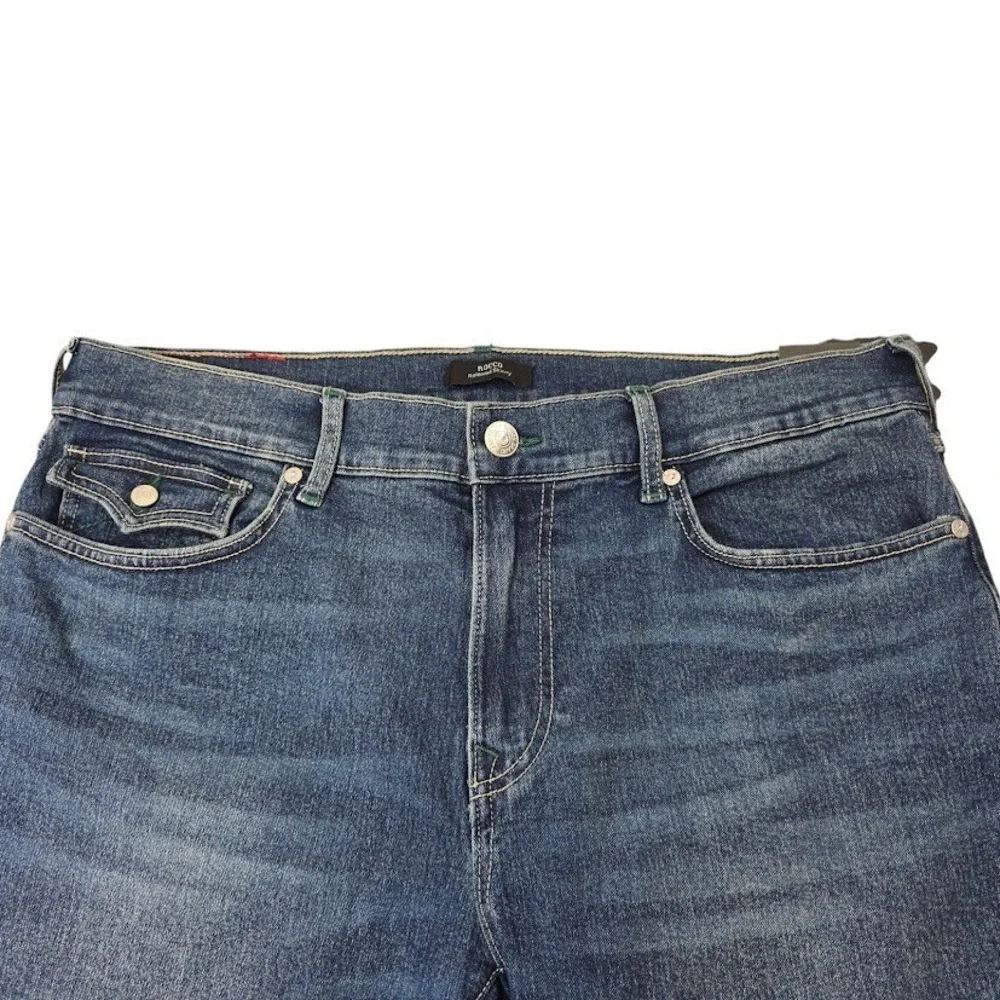 True Religion Rocco Jeans Men 36 Blue Cotton Relaxed Skinny Flap Pocket Designer